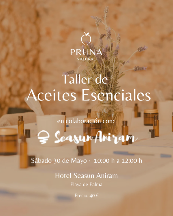 taller aceites esenciales pruna natural